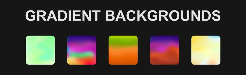Set of 5 different gradient texture backgrounds - Vector Stockillustratie