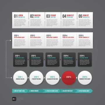 Set of 5 different sequence templates. Stock Illustration