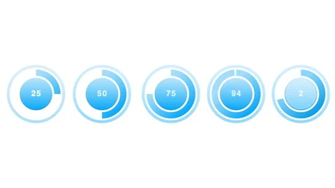 Set of 5 donut charts Stock Footage 232672449