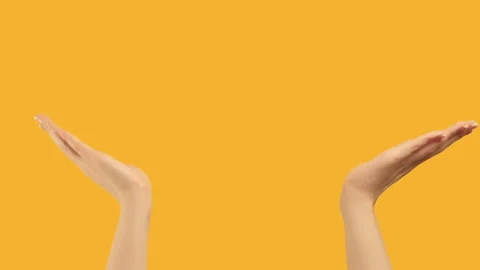 Set 5 gesture templates hands showing empty space Stock Footage 130301291