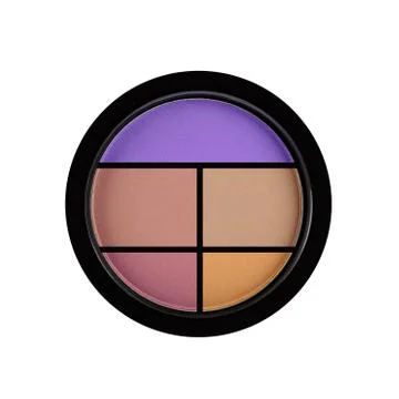 Set of 5 multicolored eye shadows isolated on white isolated on white backgro 写真素材