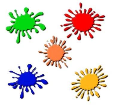 Set of 5 Paint Splats Stock-Illustration
