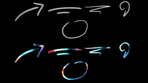 Set of 5 Painted Highlight and Accent Motion Graphic Elements Stock Footage 119653355