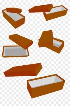 Set 5 Perspective Simple Vector Mockup Brown Shoe Box, at Transparent Effect  Stock Illustration
