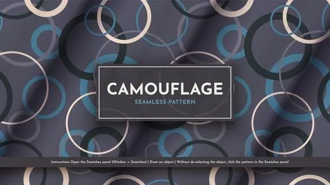 Set 5 Seamless Camouflage Patterns. War Illustration. Traditional Military Stock Illustration