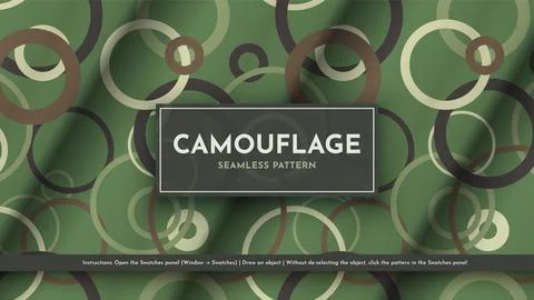 Set 5 Seamless Camouflage Patterns. War Illustration. Traditional Military Stock Illustration