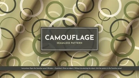 Set 5 Seamless Camouflage Patterns. War Illustration. Traditional Military Stock Illustration