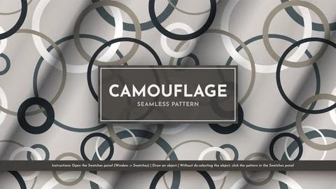 Set 5 Seamless Camouflage Patterns. War Illustration. Traditional Military Stock Illustration