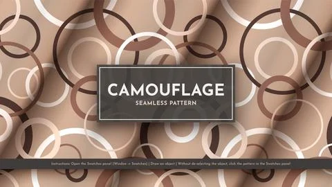Set 5 Seamless Camouflage Patterns. War Illustration. Traditional Military Stock Illustration