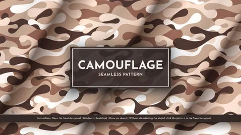 Set 5 Seamless Camouflage Patterns. War Illustration. Traditional Military Stock Illustration