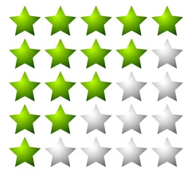 Set of 5 star rating elements starting from 1 star 스톡 일러스트