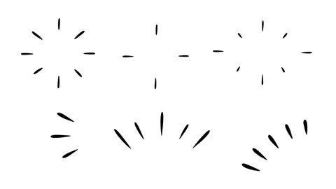 Set of 6 accent bursts, hand drawn doodle animations on a white background Stock Footage 311105030
