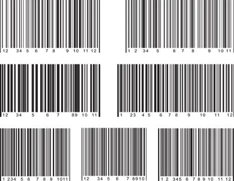 Set of 6 bar code labels. Vector illustration. イラスト素材