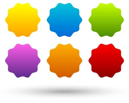 Set of 6 colorful, vivid button, banner backgrounds with blank space for your Ilustración de archivo