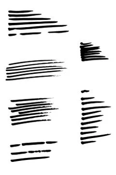 Set of 6 elements grunge vector brushes, background element, ink strokes. Design Stock Illustration