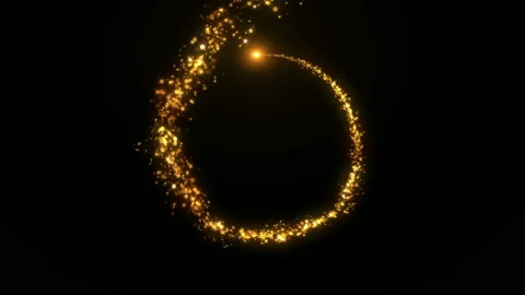Set of 6 Flight of gold bokeh particles. Magical shimmering light. Stock Footage 115742604