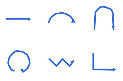 Set Of 6 Hand Drawn Doodle Arrows, flat design element set Illustrazione stock