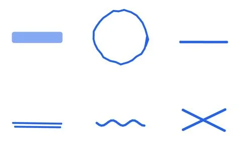 Set Of 6 Highlight Emphasis Marks, flat design element set Illustrazione stock