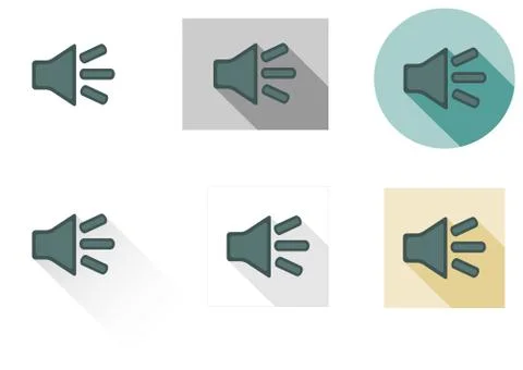 Set of 6 isolated flat sound icons Stock Illustration