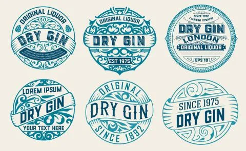 Set of 6 labels or badges for packing Stock Illustration