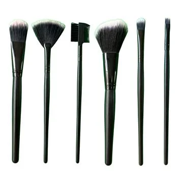 Set of 6 Professional Makeup Brushes on White Background Stock Photos