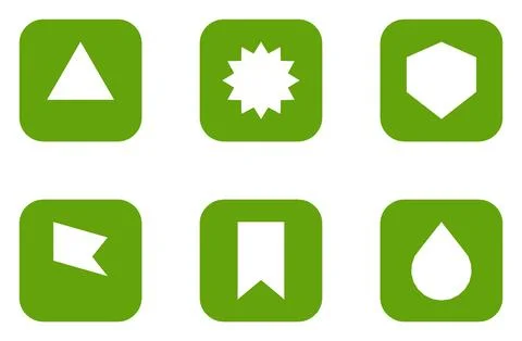 Set Of 6 Rounded Badge Sticker Icons, flat design element set Illustration
