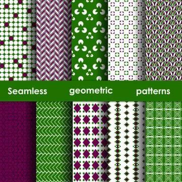 Set of 6 seamless geometric patterns Stock Illustration