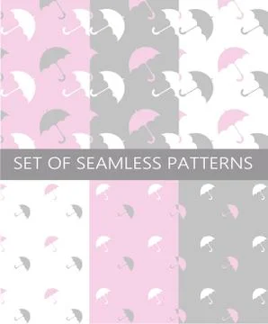 Set of 6 seamless pattern Stock Illustration