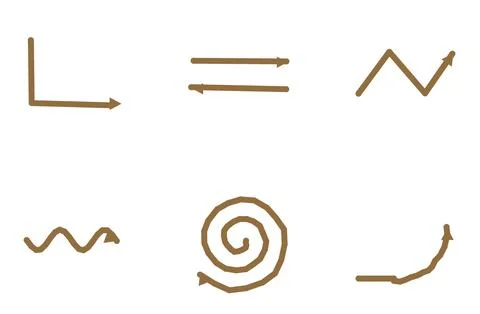 Set Of 6 Sketchy Arrow Elements, flat design element set Ilustração Stock