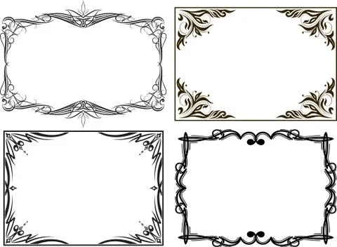 Set of 6 vector frames Illustrazione stock