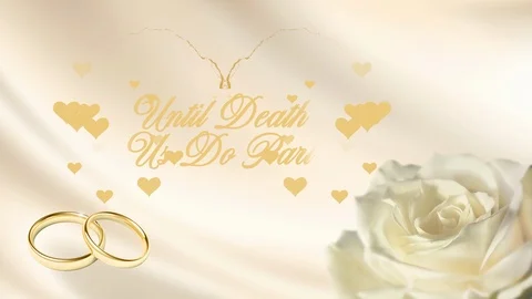 Set of 6 wedding title intros, True Love, Until Death Us Do Part, + 4 others Stock Footage 101988089