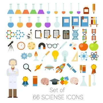 Set of 66 sciense icons Stock Illustration