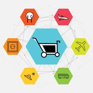 Set Of 7 black simple editable icons such as Wall poster or frame with smile, イラスト素材