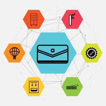 Set Of 7 black simple editable icons such as Delivery service, Fuel canister, Stock Illustration