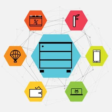 Set Of 7 black simple editable icons such as Delivery service, Wallet, On, Ph Stock Illustration