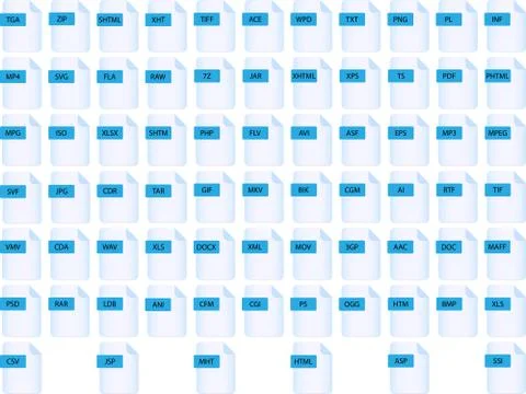 Set of 72 icons files Stock Illustration