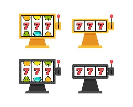 Set of 777 Slot Machine Stock Illustration
