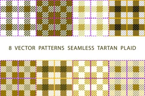 Set of 8 abstract stylish geometrical seamless patterns with celtic ornament  Stock Illustration
