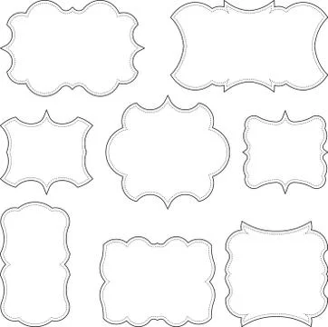 Set of 8 decorative vector unusual frames for your design. Illustrazione stock