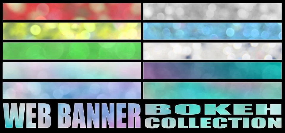 Set 8. full web banner bokeh collection. Stock Illustration