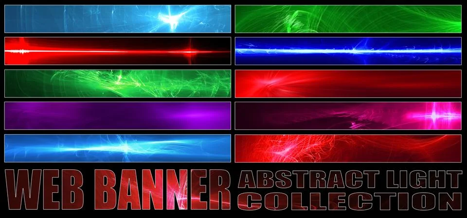Set 8. full web banner abstract light collection. Stock Illustration