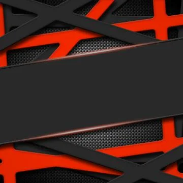 Set 8. gray and orange frame on black carbon fiber. Illustrazione stock