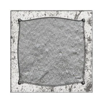 Set 8. rusty metal frame on white metal plate. Stock Illustration