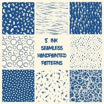 Set of 8 seamless patterns Stock Illustration