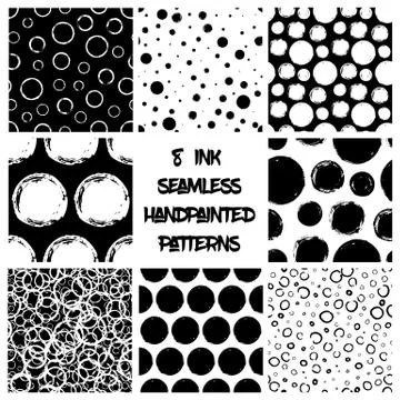 Set of 8 seamless patterns Stock Illustration