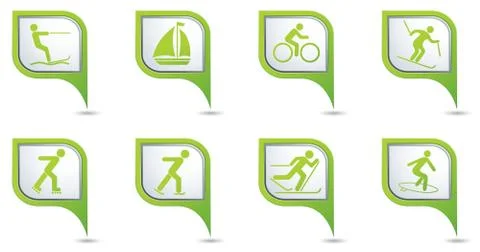 Set of 8 sport GREE Npointer Stock Illustration