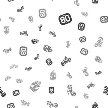 Set 80s Retro, Gamepad, Camera roll cartridge and Soda can with straw on se.. Stock Illustration