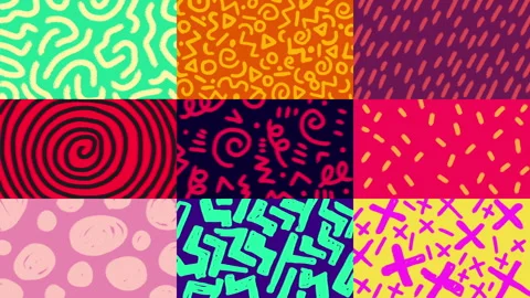 Set of 9 colorful abstract backgrounds. Video stock 310117938