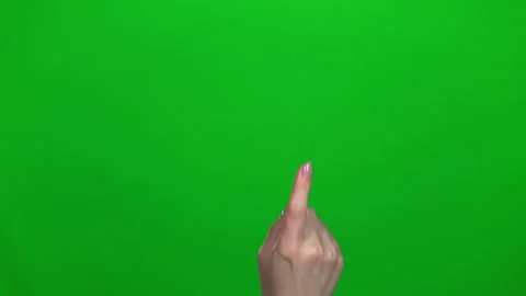 Set of 9 different swipe gestures fast and slow on greenscreen womans hand Stock Footage 147726685