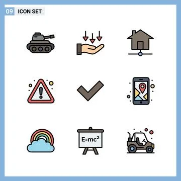 Set of 9 Flat Icons Representing Various Concepts Including Military, Safet.. Иллюстрация